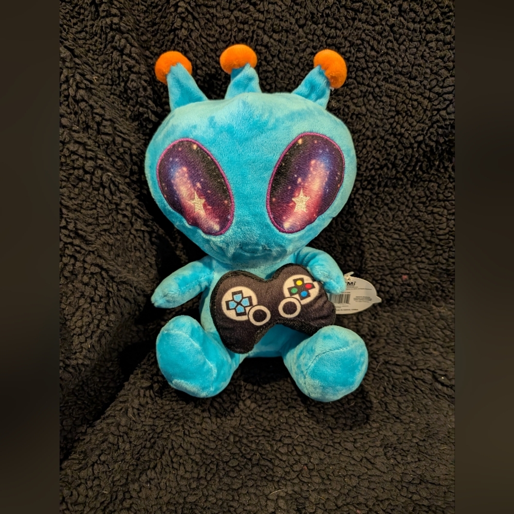 BMI Cosmic Space Pals Blue  Alien Plush Stuffed Toy - With Controller